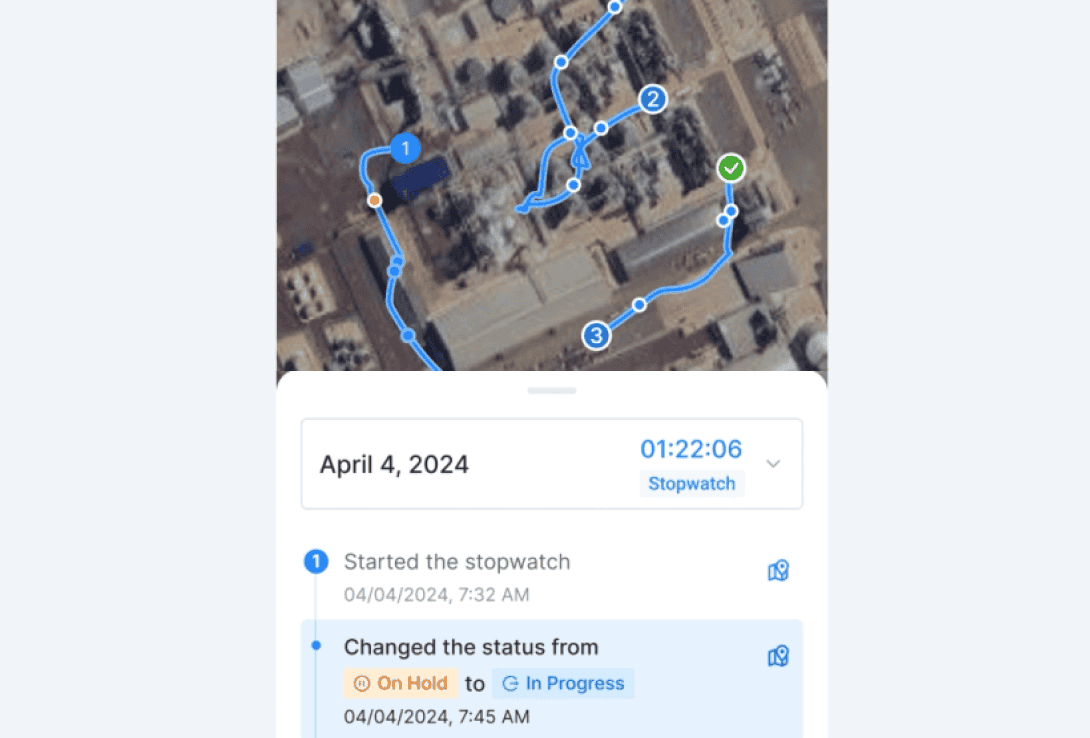 Track user location on performed activities